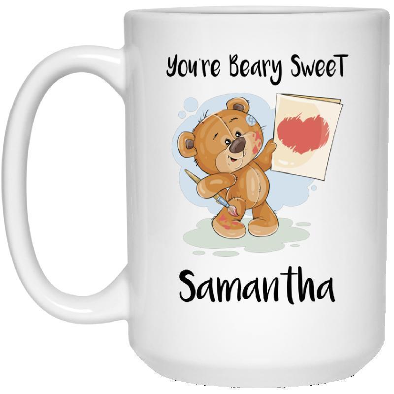 Personalize - You're Beary Sweet - 15 oz. White Mug-KaboodleWorld