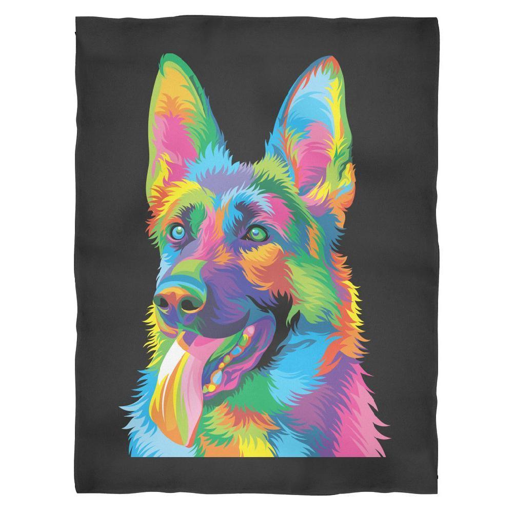 Ultra Soft Black Fleece Blanket With German Shepherd-KaboodleWorld