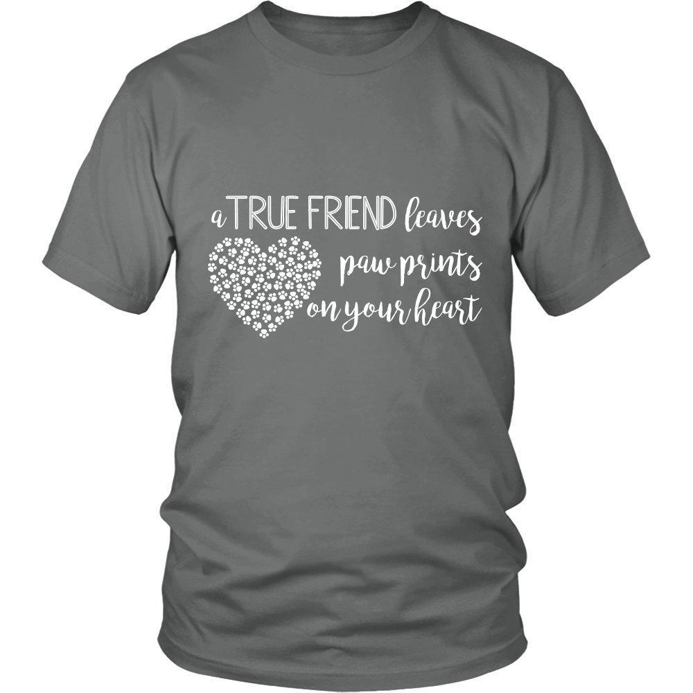 A True Friend leaves Paw Prints On Your Heart T-Shirt-KaboodleWorld