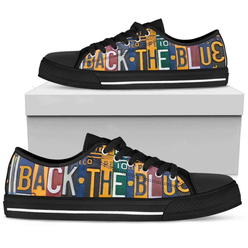Back The Blue Police Low Top Shoes - Men-KaboodleWorld