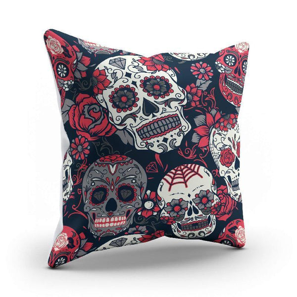Black White Red Skulls Pillow Cover-KaboodleWorld