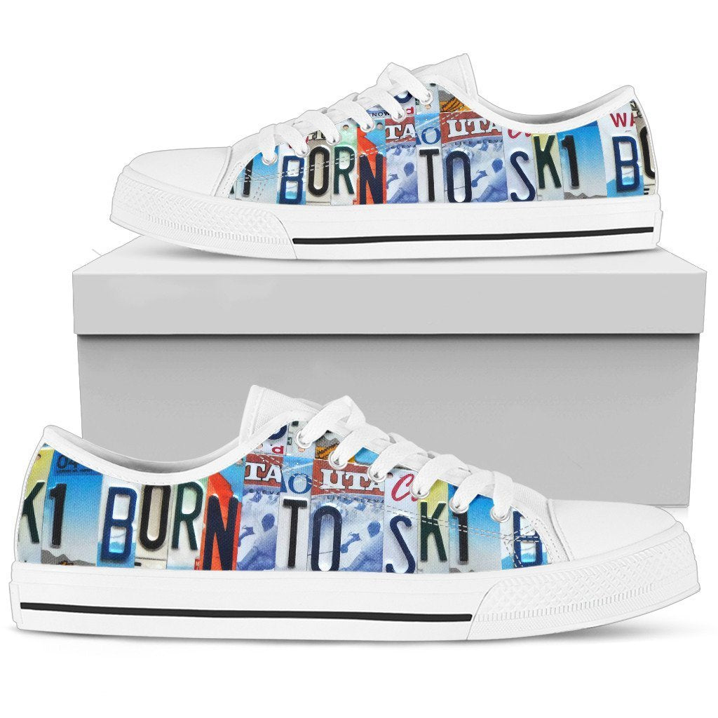 Born to Ski Low Top Shoes Women-KaboodleWorld