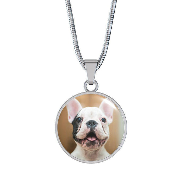 Bulldog Luxury Necklace with Circle Pendant-KaboodleWorld