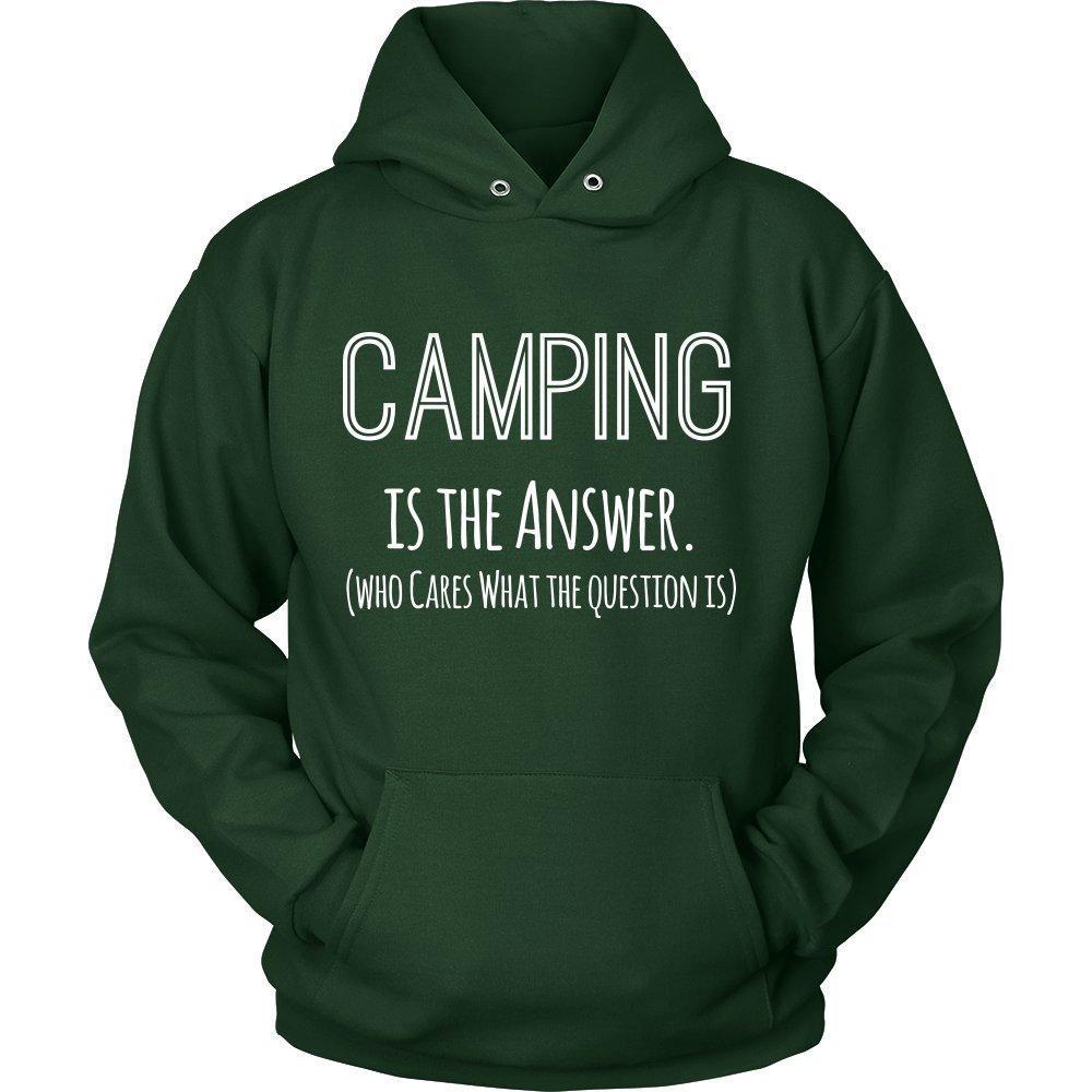 'Camping Is The Answer' Unisex Hoodie-KaboodleWorld