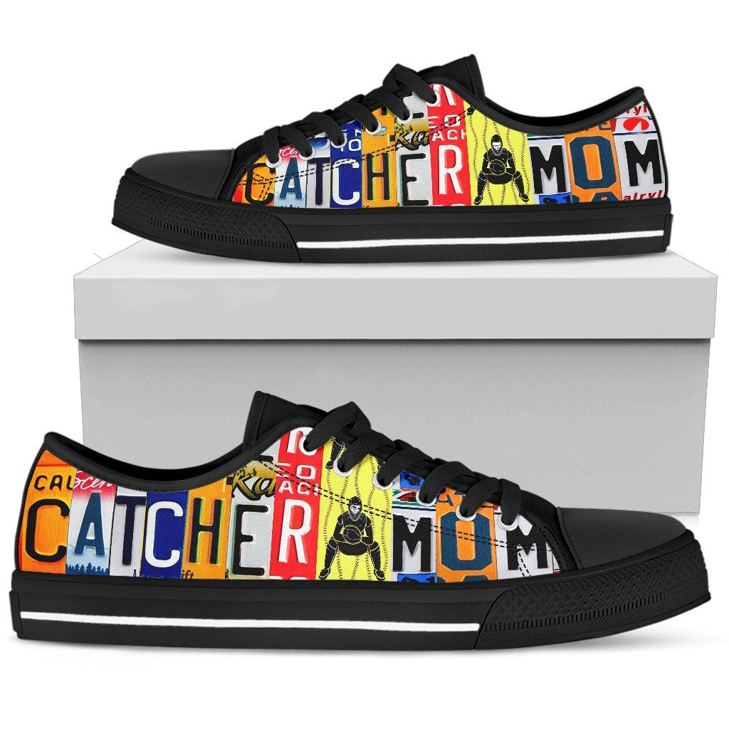 Catcher Mom White Low Top Shoes-KaboodleWorld