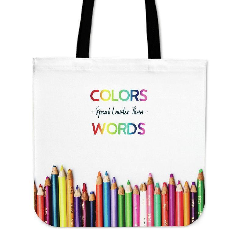 Colors Speak Louder than Words Cotton Tote Bag-KaboodleWorld