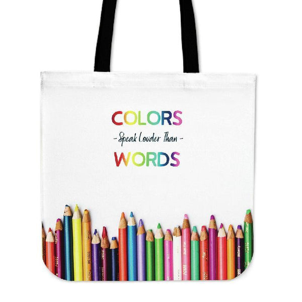 Colors Speak Louder than Words Cotton Tote Bag-KaboodleWorld