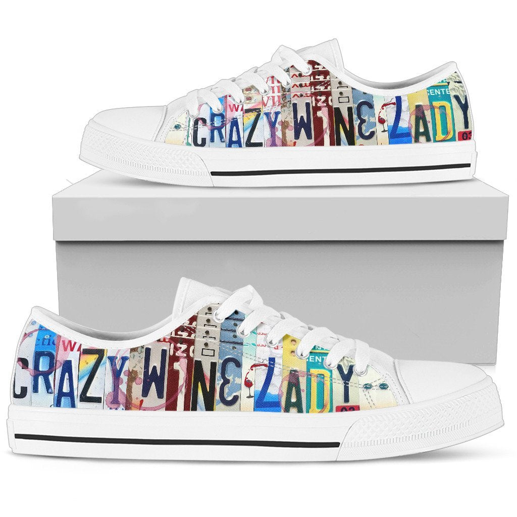 Crazy Wine Lady Low Top Shoes-KaboodleWorld