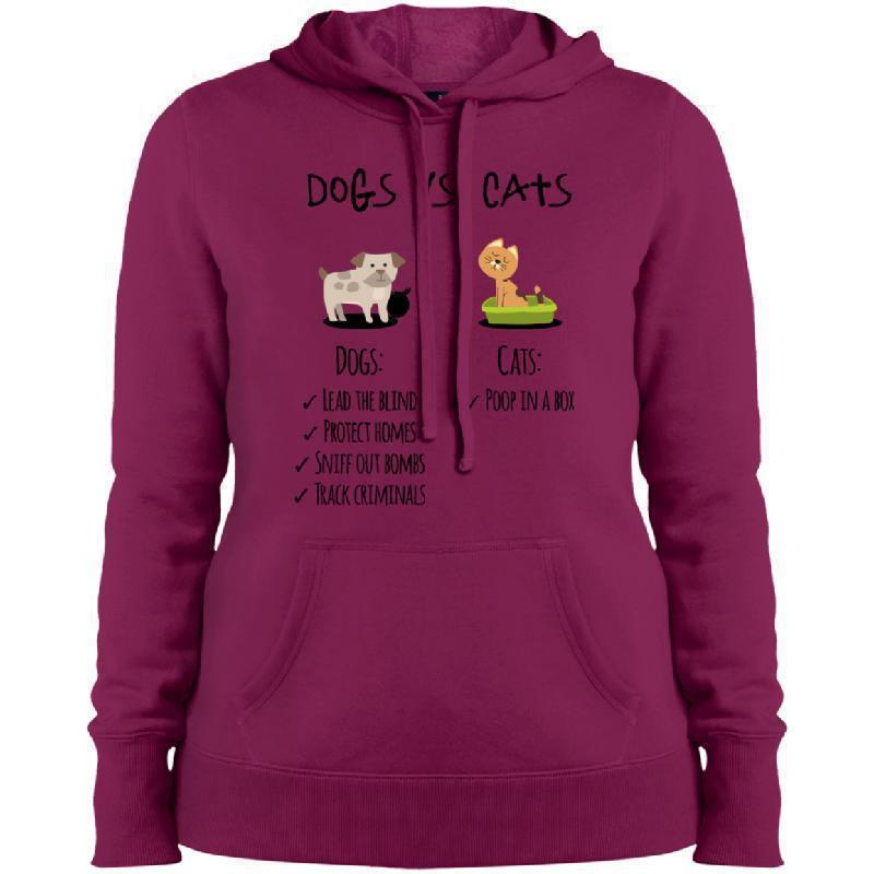 Dogs vs Cats Sport-Tek Ladies' Pullover Hooded Sweatshirt-KaboodleWorld