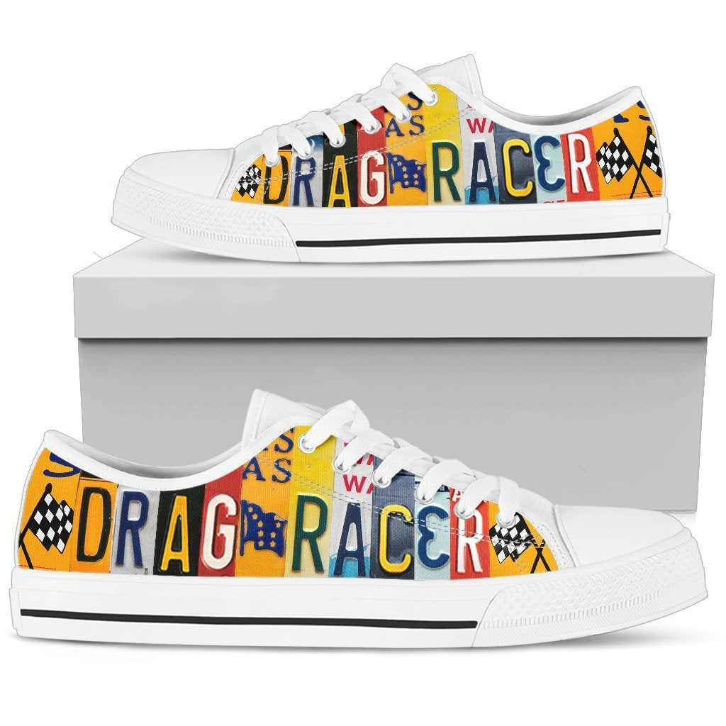 Drag Racer Black Low Top Shoes Women-KaboodleWorld