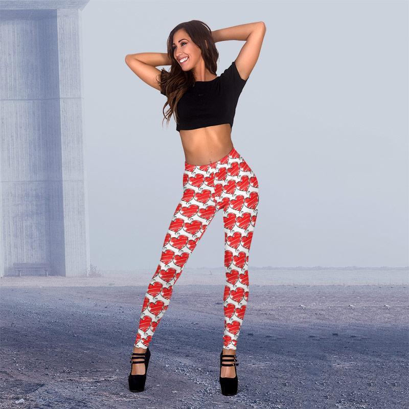 Fashionable Awesome Comfy Leggings - Hearts 1-KaboodleWorld