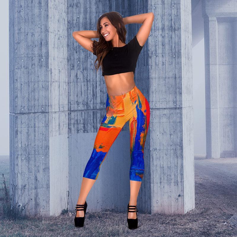 Fashionable Comfy Vibrant Capris - Graffiti 20-KaboodleWorld
