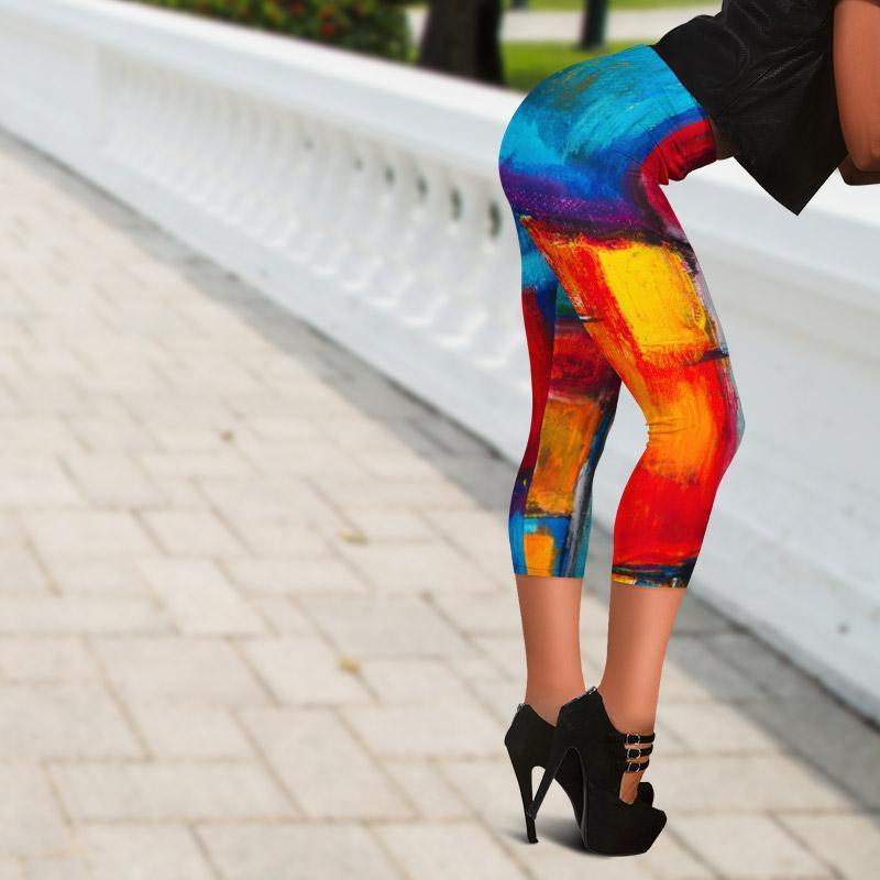 Fashionable Comfy Vibrant Capris - Graffiti 21-KaboodleWorld