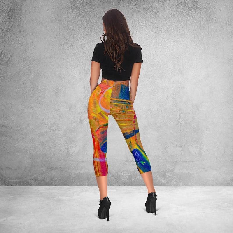 Fashionable Comfy Vibrant Capris - Graffiti 23-KaboodleWorld