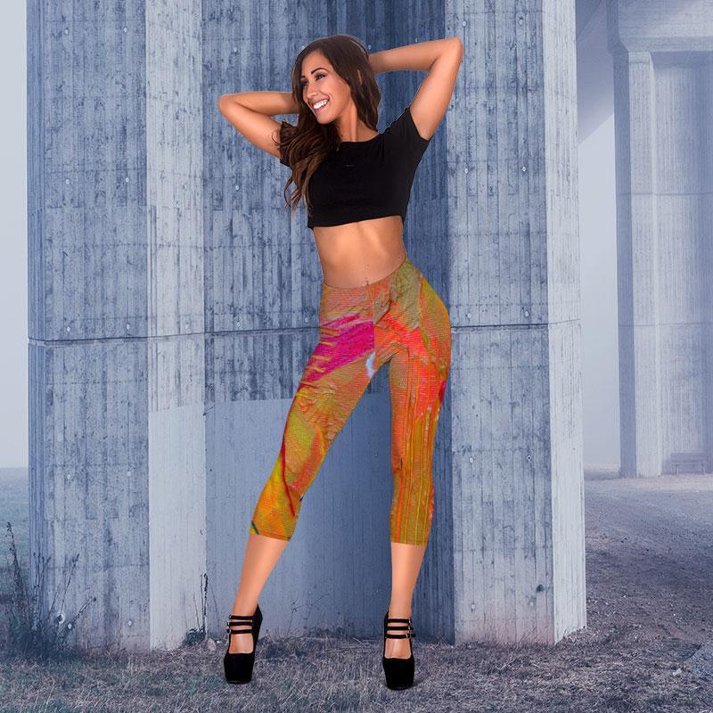 Fashionable Comfy Vibrant Capris - Graffiti 23-KaboodleWorld