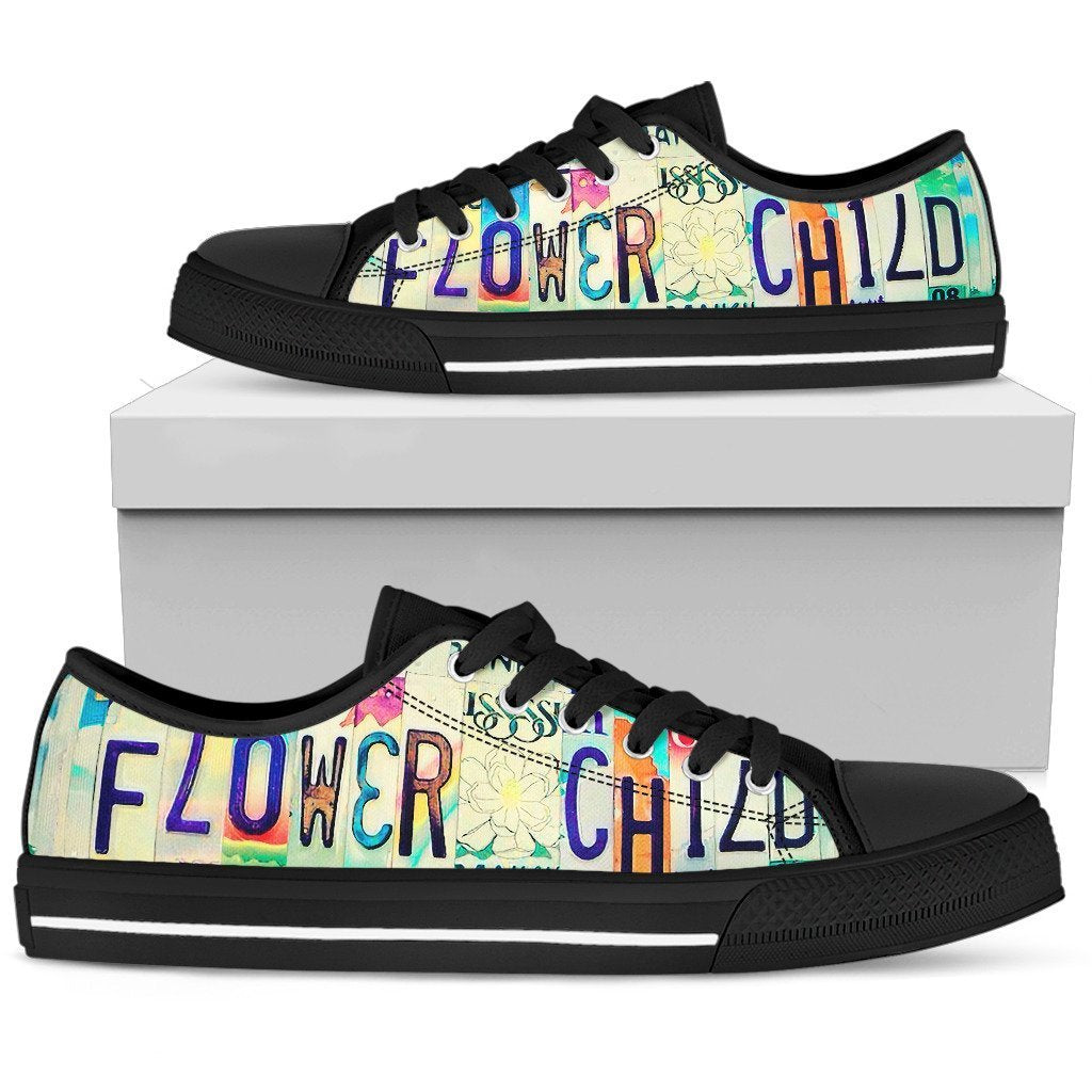 Flower Child Low Top - Black-KaboodleWorld