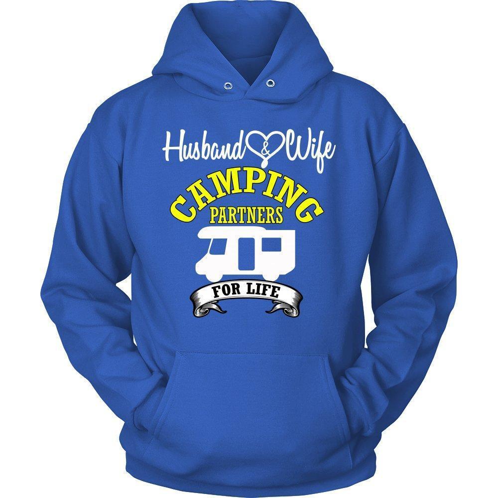 Husband and Wife Camping Partners for Life Unisex Hoodie-KaboodleWorld
