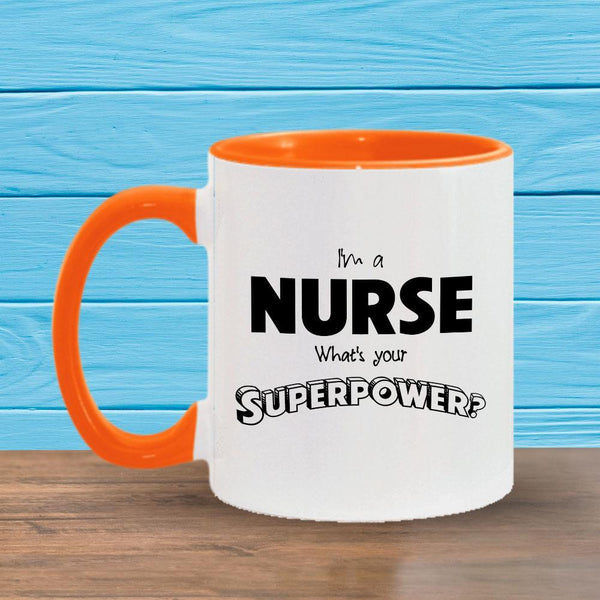 I'm a Nurse What's your Superpower? -11oz Accent Mug-KaboodleWorld