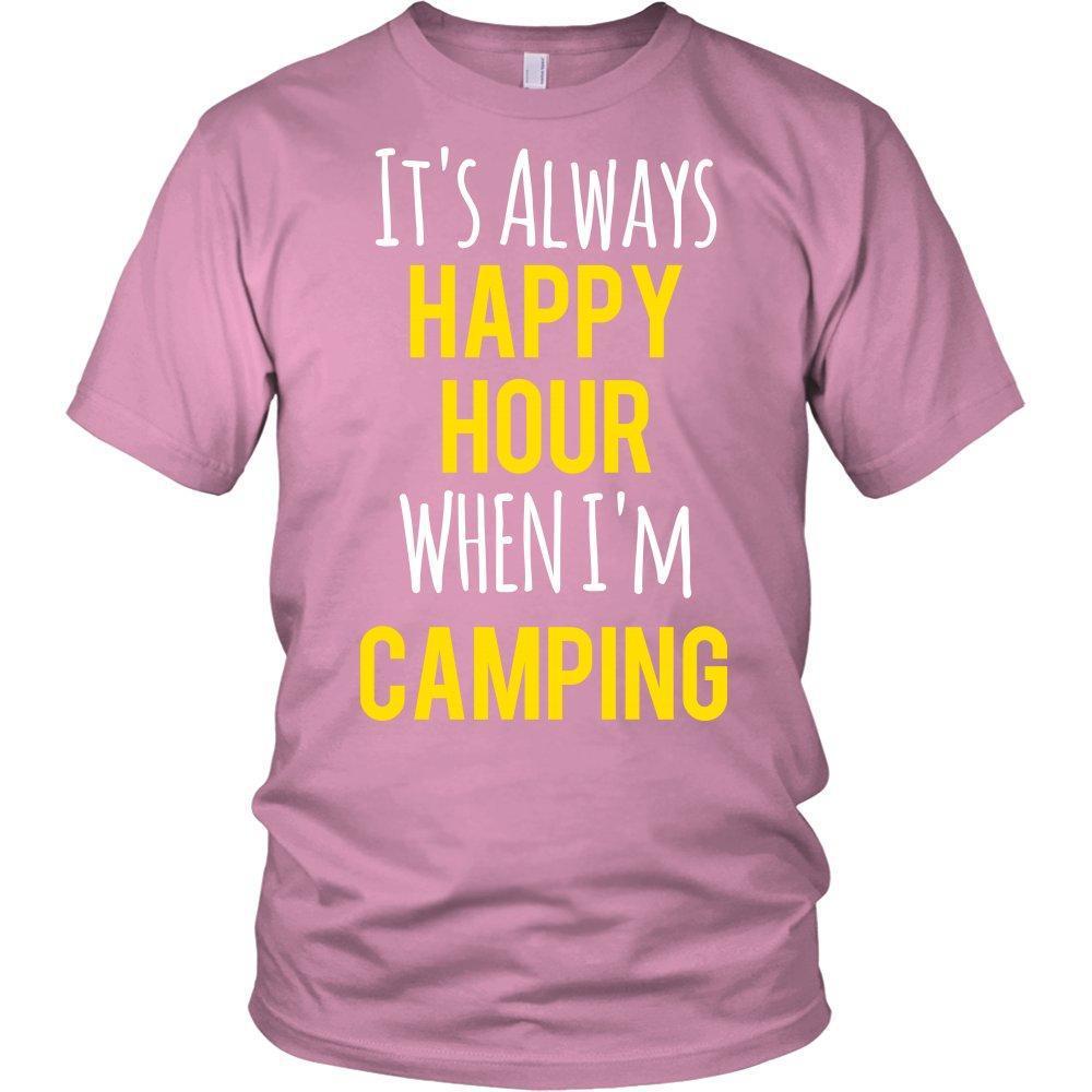 'It Is Always Happy Hour When I'm Camping' T-shirt-KaboodleWorld