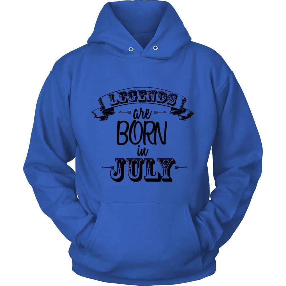 'Legends are Born in July' Unisex Hoodie-KaboodleWorld