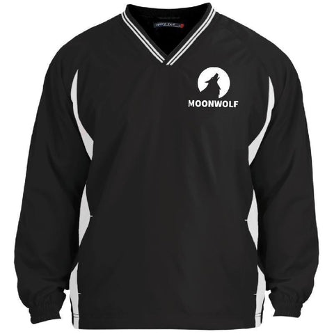 Moon Wolf Sport-Tek Tipped V-Neck Windshirt-KaboodleWorld