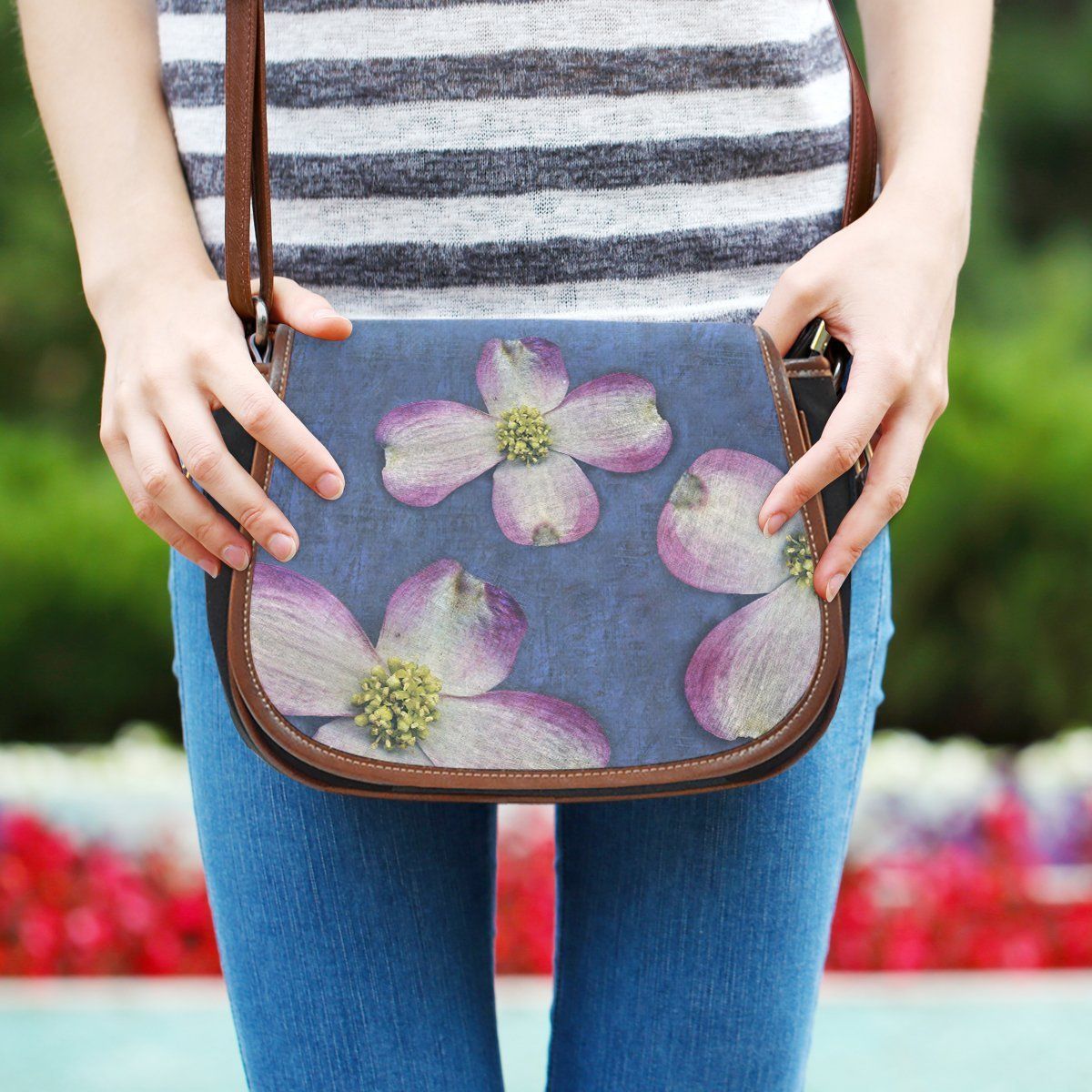 Pink Dogwood Saddle Bag-KaboodleWorld