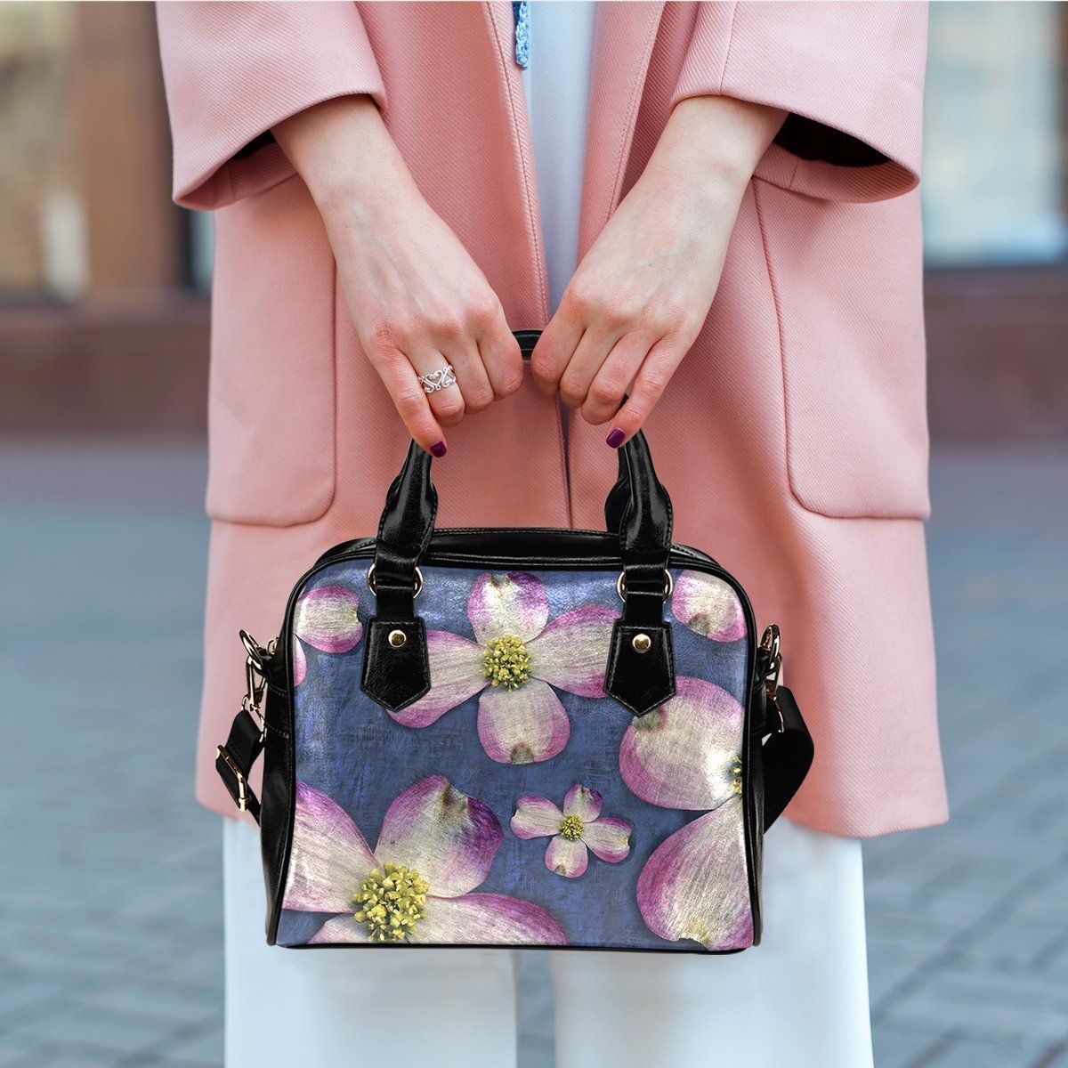 Pink Dogwood Shoulder Bag-KaboodleWorld