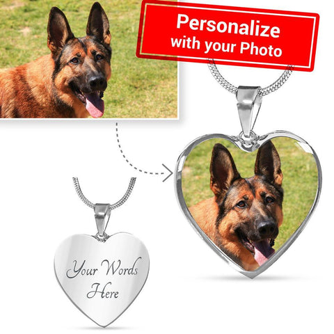 Put your Dogs Picture on the Luxury Heart Pendant Necklace-KaboodleWorld