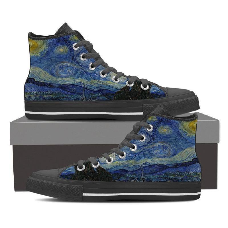 Starry Night High Top Shoes Men-KaboodleWorld