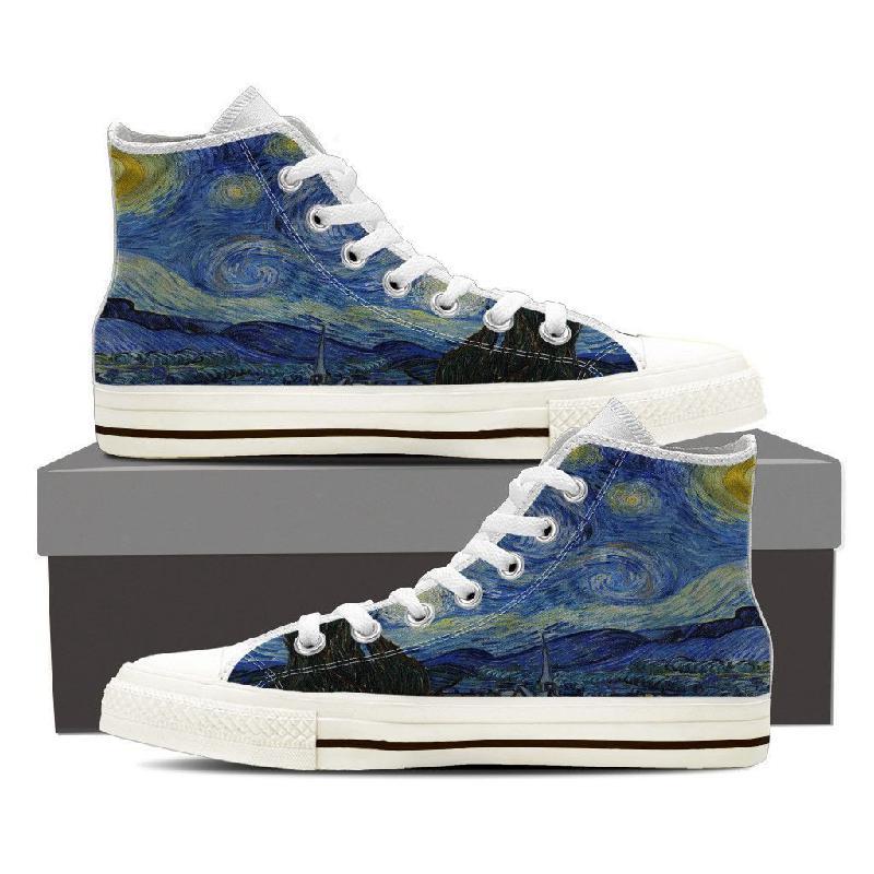 Starry Night High Top Shoes Men-KaboodleWorld
