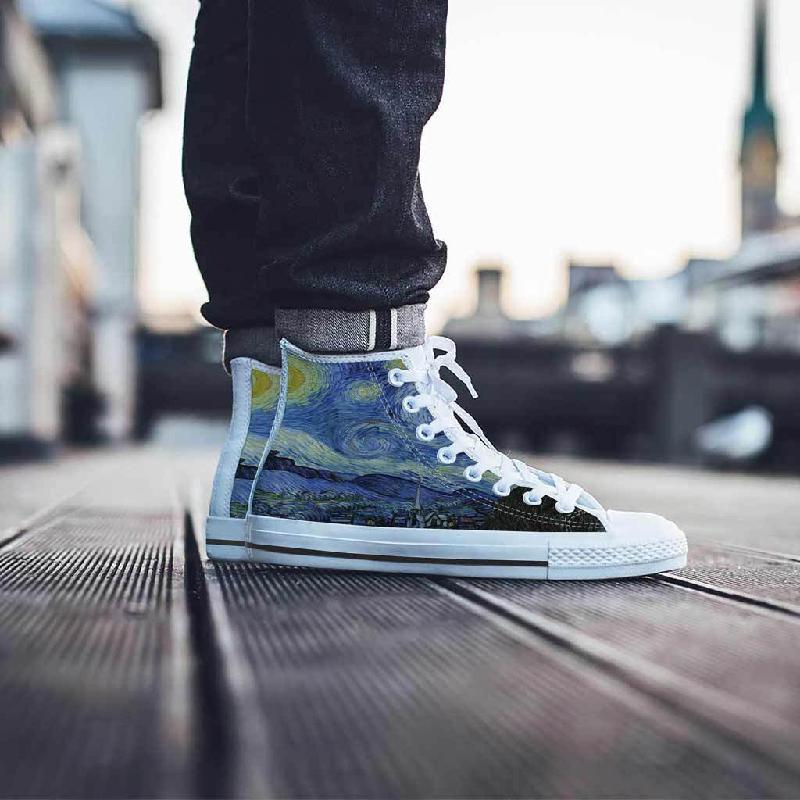 Starry Night High Top Shoes Men-KaboodleWorld
