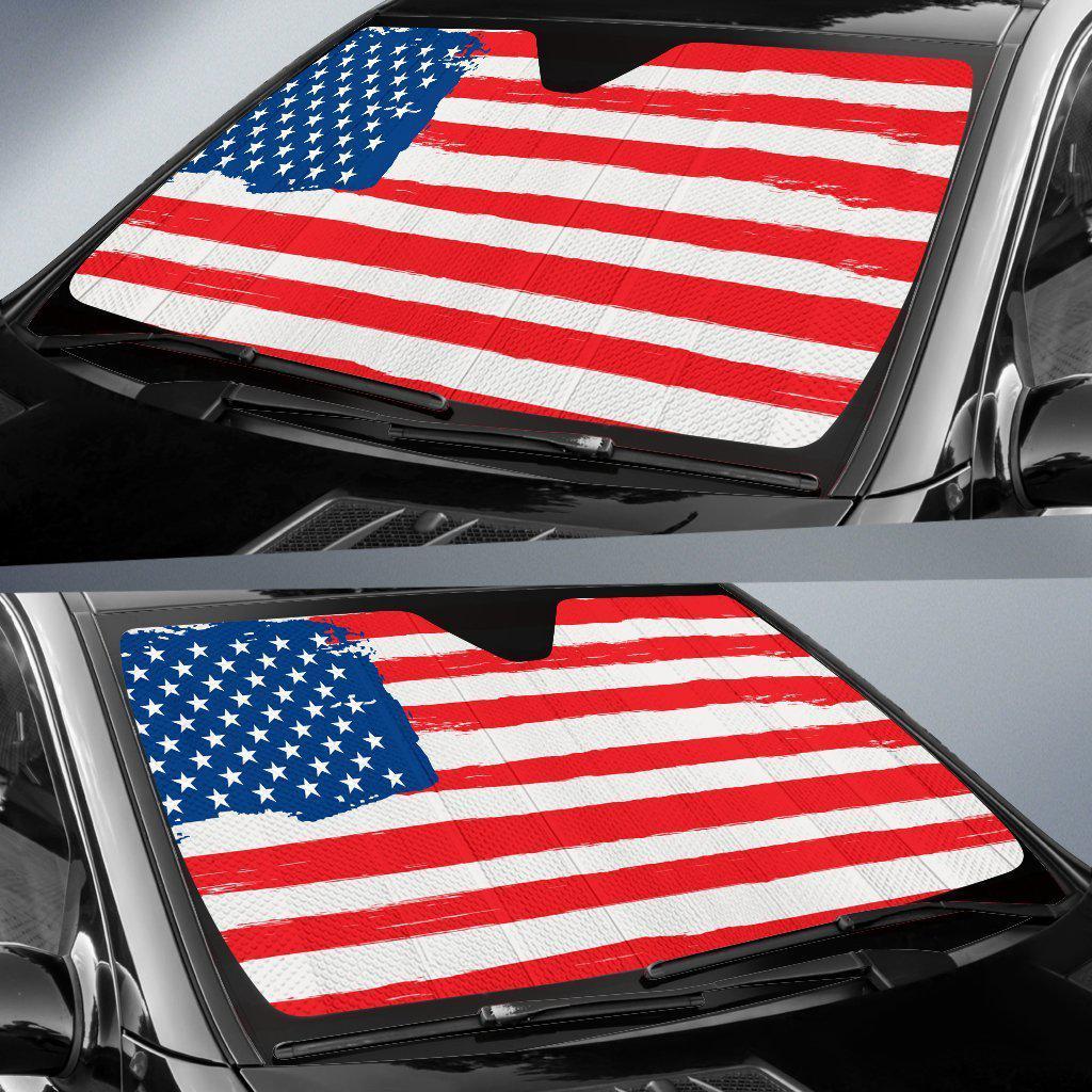 USA Flag Car Sun Shades-KaboodleWorld