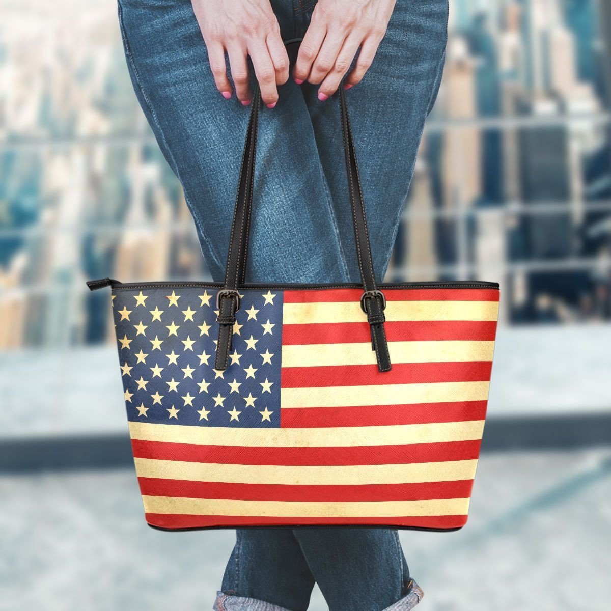 USA Flag Small Tote-KaboodleWorld