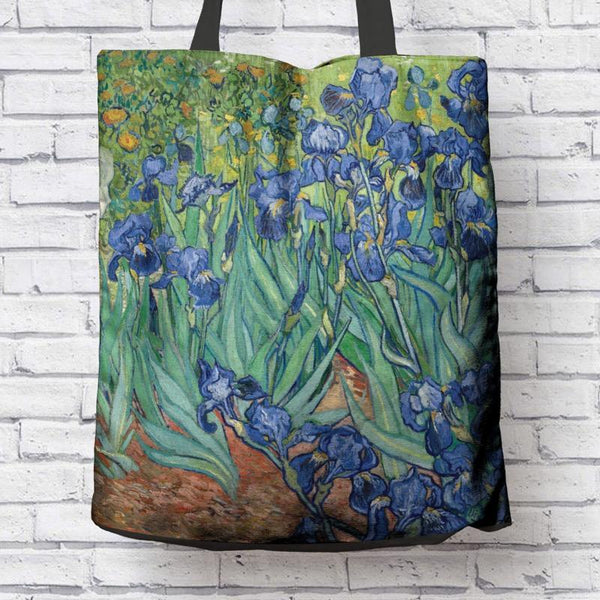 Van Gogh Irises Cotton Tote Bag-KaboodleWorld