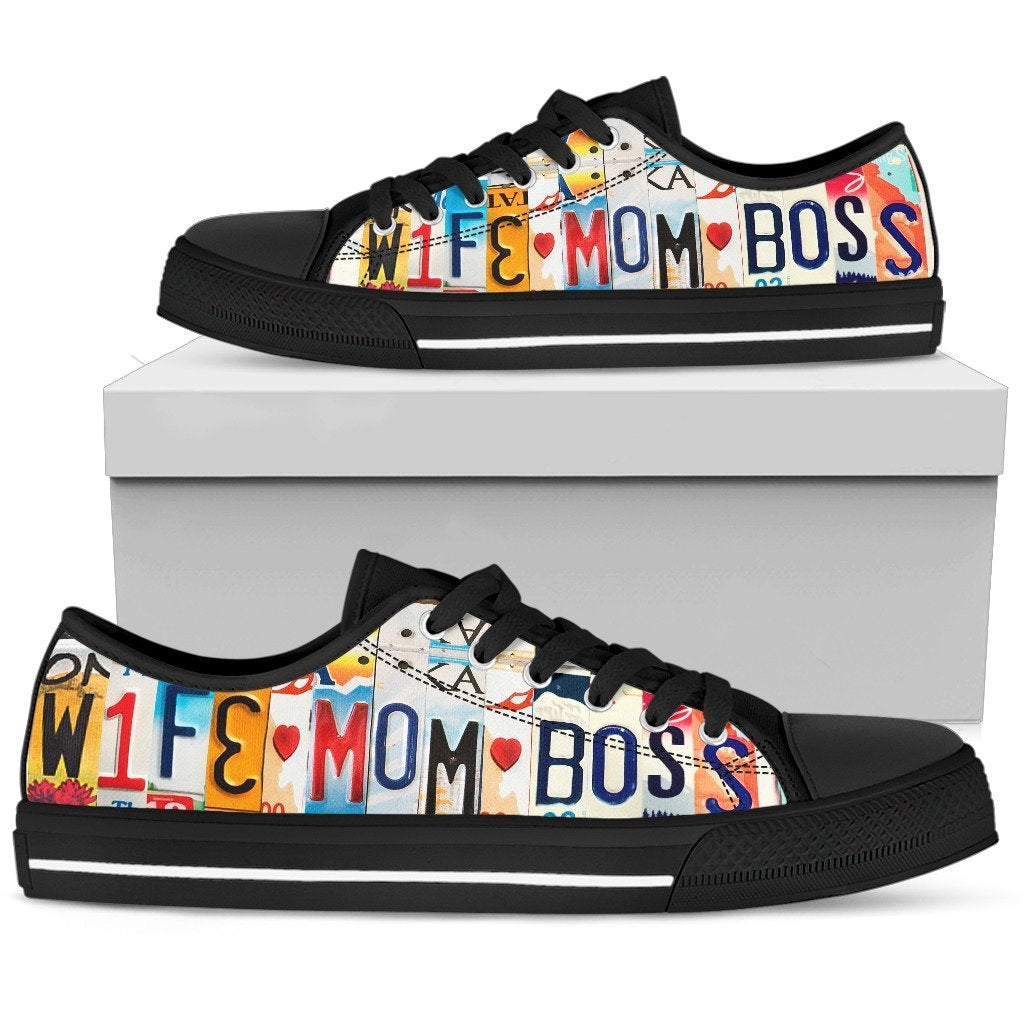 Wife Mom Boss Low Top Shoes-KaboodleWorld