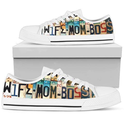 Wife Mom Boss Low Top Shoes-KaboodleWorld