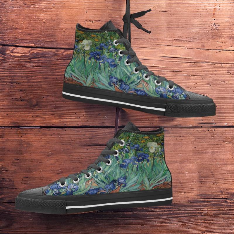 van Gogh's Irises High Tops Women's Shoes-KaboodleWorld