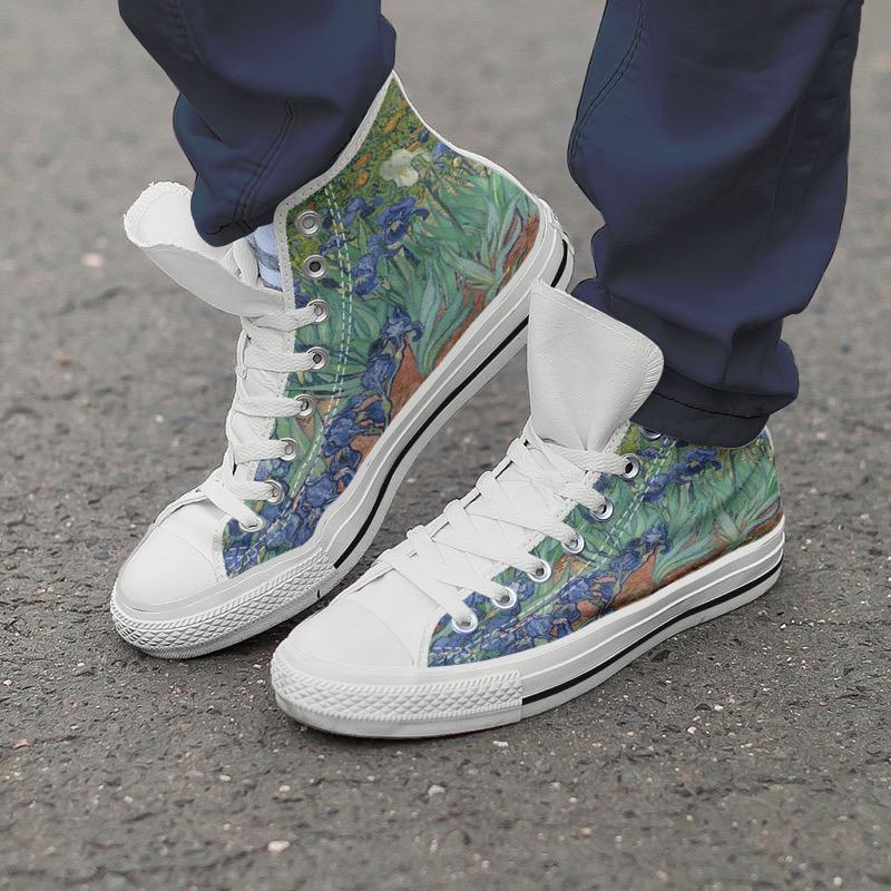 van Gogh's Irises High Tops Women's Shoes-KaboodleWorld