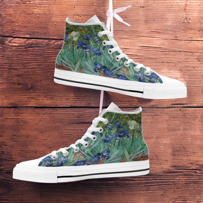 van Gogh's Irises High Tops Women's Shoes-KaboodleWorld