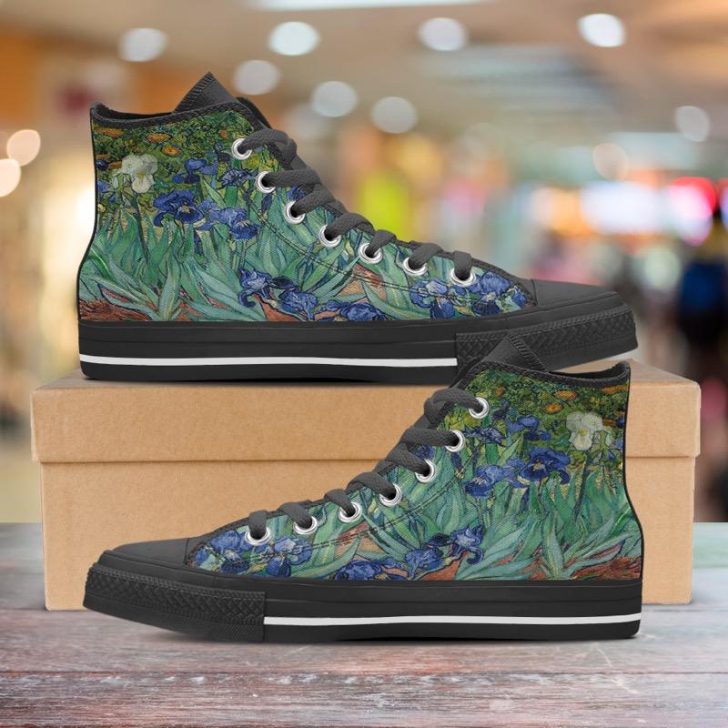 van Gogh's Irises High Tops Women's Shoes-KaboodleWorld