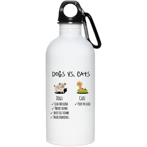Dogs vs Cats 20 oz. Stainless Steel Water Bottle-KaboodleWorld