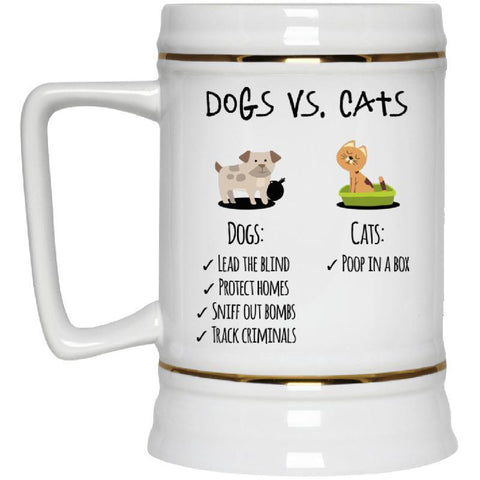 Dogs vs Cats Beer Stein 22oz.-KaboodleWorld