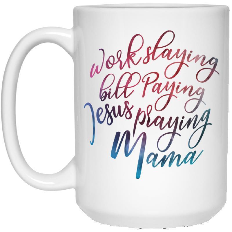 Jesus Praying Mama15 oz. White Mug-KaboodleWorld