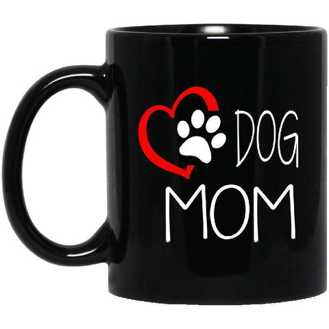 Love Dog Mom 11 oz. Black Mug-KaboodleWorld
