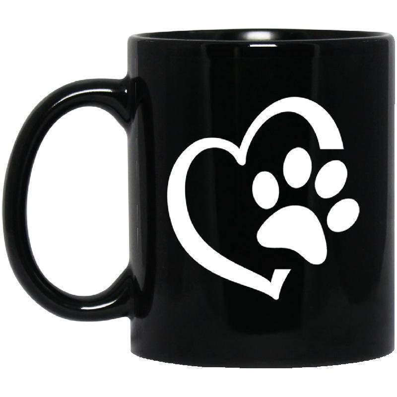 Love Paw 11 oz. Black Mug-KaboodleWorld