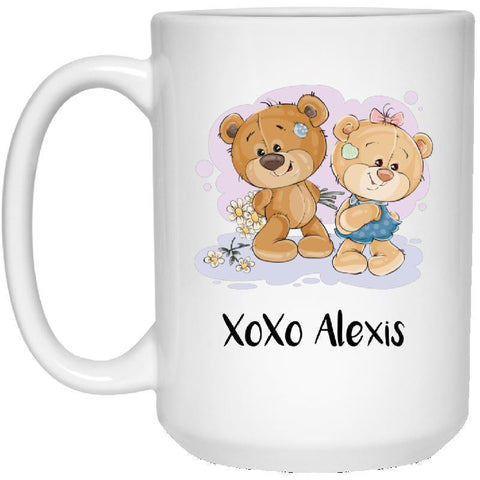 Personalize - XoXo Bears 15 oz. White Mug-KaboodleWorld