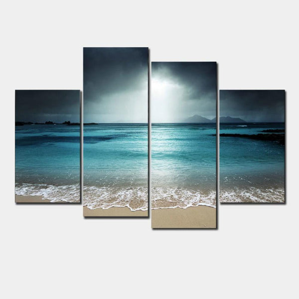 4 Panel Modern Seascape Beach Wall Art-KaboodleWorld
