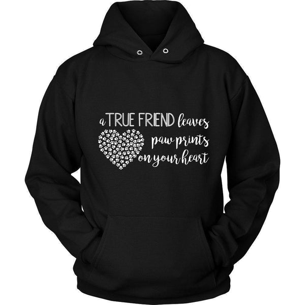 'A True Friend Leaves Paw Prints On Your Heart' Hoodie-KaboodleWorld