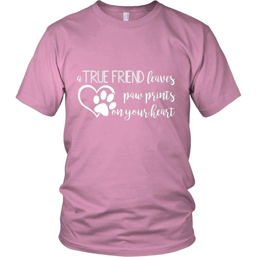 'A True Friend Leaves Paw Prints On Your Heart' T-Shirt-KaboodleWorld