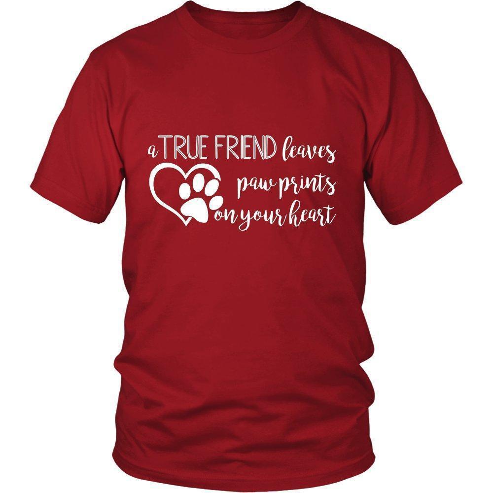 'A True Friend Leaves Paw Prints On Your Heart' T-Shirt-KaboodleWorld